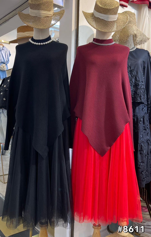 Women Cozy Knitted Turtleneck Batwing Sleeves